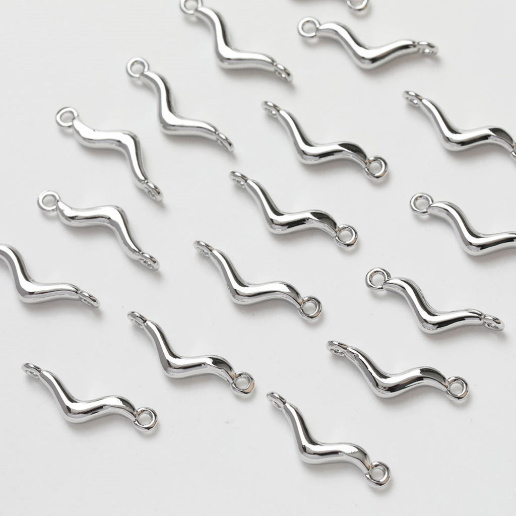 10pcs Danity Wave Connector with loops,  14K Gold Plated Earring Making Findings, Jewelry Findings GZ370