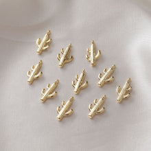 تحميل الصورة إلى عارض المعرض، دلايات صبار من الذهب عيار 14 قيراطًا، صبار فضي، نباتات، قلادة JG021