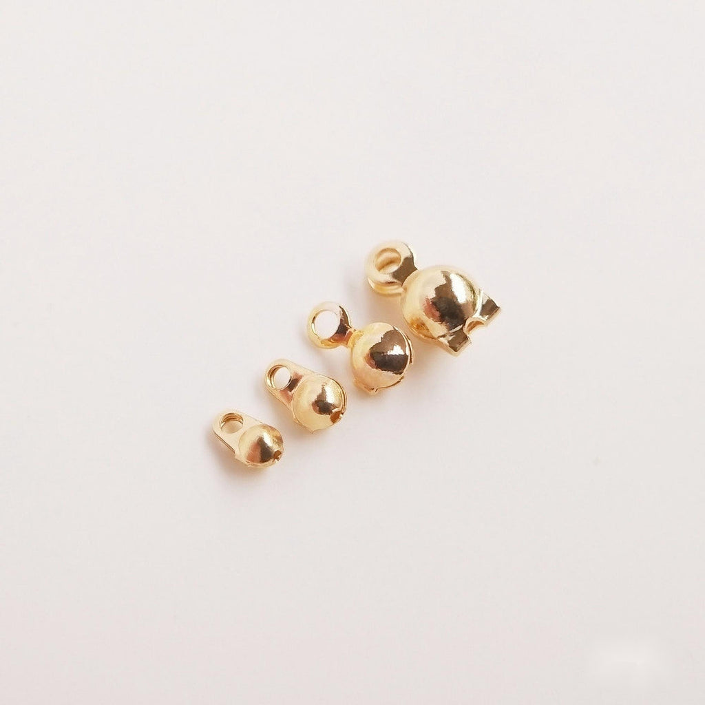 100pcs 14K Gold Plated Calottes Crimps, Bead Ends (4mm/5mm/6mm/8mm), Jewellery Making Findings YY008