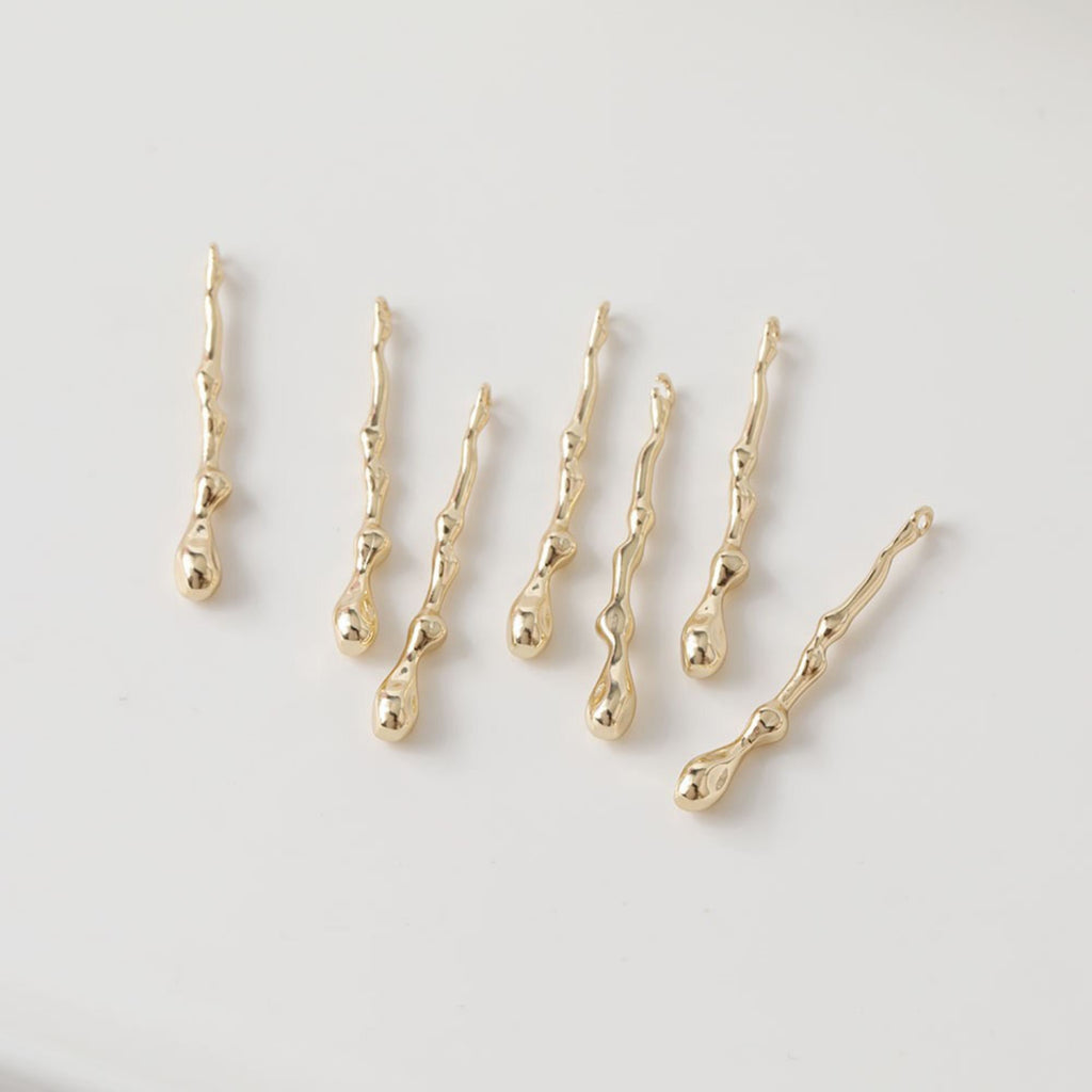 Drop Shaped Textured Pendant, Charm, 14K Gold/Silver Plated, Jewelry Making Findings ZZ021