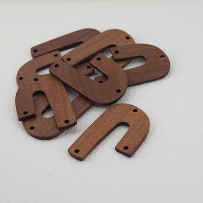 2PCS Geometric Shape Wood Charms, Wooden Pendant, Reclaimed Walnut Wood, Geometric Statement Wood Earrings Diy Ideas JT953