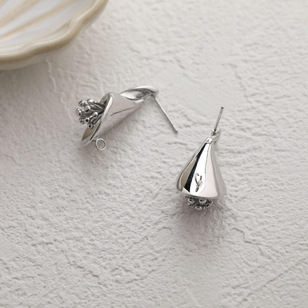 أقراط زهرة مع حلقة، مطلية بالذهب عيار 14 قيراطًا، خالية من النيكل، دبوس فضة S925، أقراط أذن مضادة للحساسية GZ782