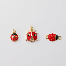 Load image into Gallery viewer, Ladybug Pendant, Enamel Ladybug Charms, 18K Gold Plated Beetle Charms, For Bracelet And Necklace Making, Jewelry Findings S1432