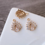 CZ Pave Rhomboid Shape Charm, Cubic Zircon Crystal Rhomboid Connector, CZ Earring Charms, Jewelry Finding HL007-F005
