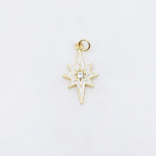 Load image into Gallery viewer, Multicolor Enamel Star Charm, 18K Gold Plated Star Pendant, 21mm, Necklace Bracelet Making Pendant S20495
