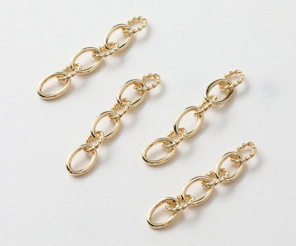 14K Gold Chain Charm, Cut to Size, Necklace Bracelet Making Finding, Chain Connecor for Jewelry Making GT003