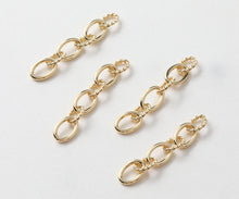 Load image into Gallery viewer, 14K Gold Chain Charm, Cut to Size, Necklace Bracelet Making Finding, Chain Connecor for Jewelry Making GT003