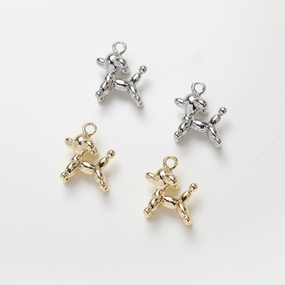 Balloon Dog Charm, Animal Pendant Puppy Charm,14K Gold Plated Pendant, Necklace Bracelet Making Charm, Jewelry Findings GZ263