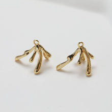 Load image into Gallery viewer, Drop Peg Bail Caps, 14K Gold Plated, Half Drilled Bead Caps, Pearl Bead Caps, Jewelry Making GZ364