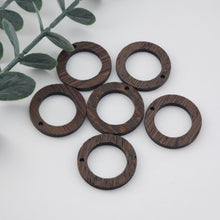 Load image into Gallery viewer, Round Geometric Shape Wood Charms, Wooden Pendant, Reclaimed Walnut Wood, Geometric Statement Wood Earrings Diy Ideas JT997