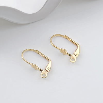 14K Gold Plated Oval Hoop Earring, Huggie Hoops Earring Parts, Lever Back, 18*9.5mm, Oval Hoop earring for Jewelry Making ZX329