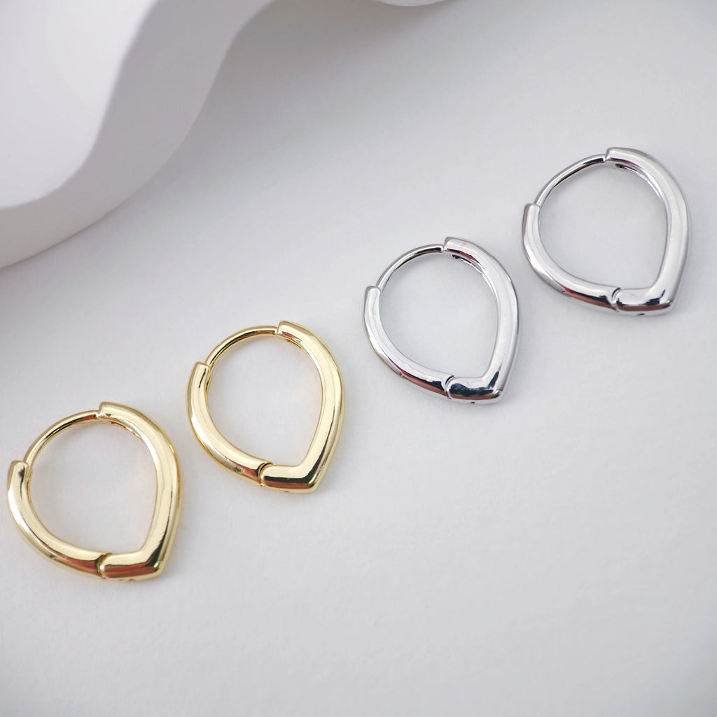 18K Gold Plated Drop Hoop Earring, Huggie Hoops Earring Parts, Spring Ear Hoops, 15.8*13.5mm, hoop earrings D0105