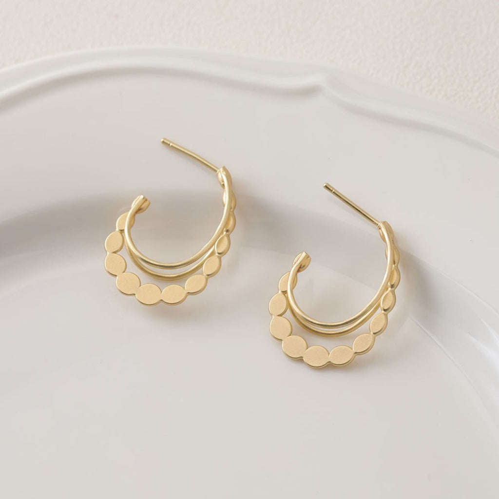 C Shape Design Sense Moon Earrings Post, 14K Gold, S925 Silver Ear Pin Nickel Free Earrings, Ear Stud Hypoallergenic Earring Findings BB109