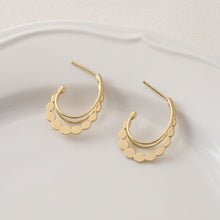 Load image into Gallery viewer, C Shape Design Sense Moon Earrings Post, 14K Gold, S925 Silver Ear Pin Nickel Free Earrings, Ear Stud Hypoallergenic Earring Findings BB109