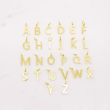 Load image into Gallery viewer, Alphabet Letter Charm, 18K Shiny Gold Plated Initial Charm, Personalized Minimalist Letter Charm for Necklace Bracelet Making S263
