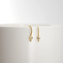 Load image into Gallery viewer, 18K Gold Plated Ear Wires, Cubic Pave Earring Hooks, Nickel Free, Fish Hooks, Ear Wires for Jewelry Making D0160