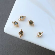 Load image into Gallery viewer, 10pcs Tiny Heart Connector, 14k Gold CZ Pave Pendant, Bracelet Necklace Pendant, Real Gold Plated, Jewelry Findings HL103-F104