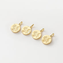 Load image into Gallery viewer, Flower Charm On Round Shape, 18K Gold/Silver Plated, Flower Pendant, Necklace Earring Making Charms, 18mm, Jewelry Findings JH022