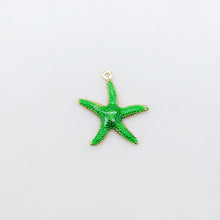 Load image into Gallery viewer, 3D Enamel Starfish Charms, 18K Gold Plated, Dainty Starfish Shape Pendant, Bracelet Making Pendant S20520