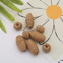 Load image into Gallery viewer, 10PCS Paper Rope Earring Findings, Boho earring making, Vacation Style Cute Earrings , Spherical oval ball Earring Finding BS002