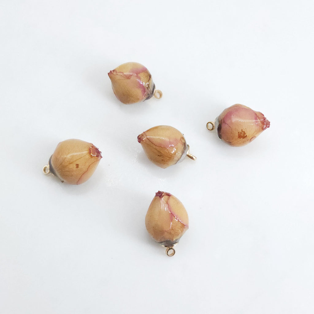 5PCS Real Dried Flower Charms, Colorful Flower Pendant, Earring Making Pendant, 16-20mm Jewelry Finding Supply FZ001