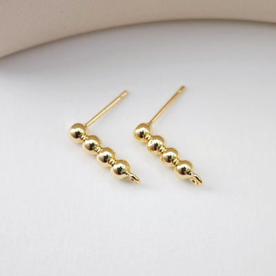 قرط من خرز ذهبي مع حلقة، قرط من خرز، أقراط خالية من النيكل، حلقة للأذن، نتائج قرط مضادة للحساسية D0195