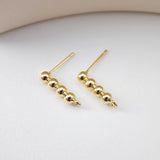 قرط من خرز ذهبي مع حلقة، قرط من خرز، أقراط خالية من النيكل، حلقة للأذن، نتائج قرط مضادة للحساسية D0195