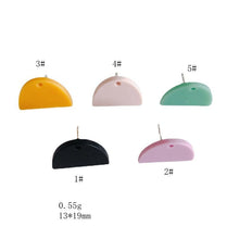 Load image into Gallery viewer, 10PCS Acrylic Semi Circle Earring Findings, 5 Colors You Choose, S925 Silver Ear Stick, Nickel Free, Earring Finding MY025