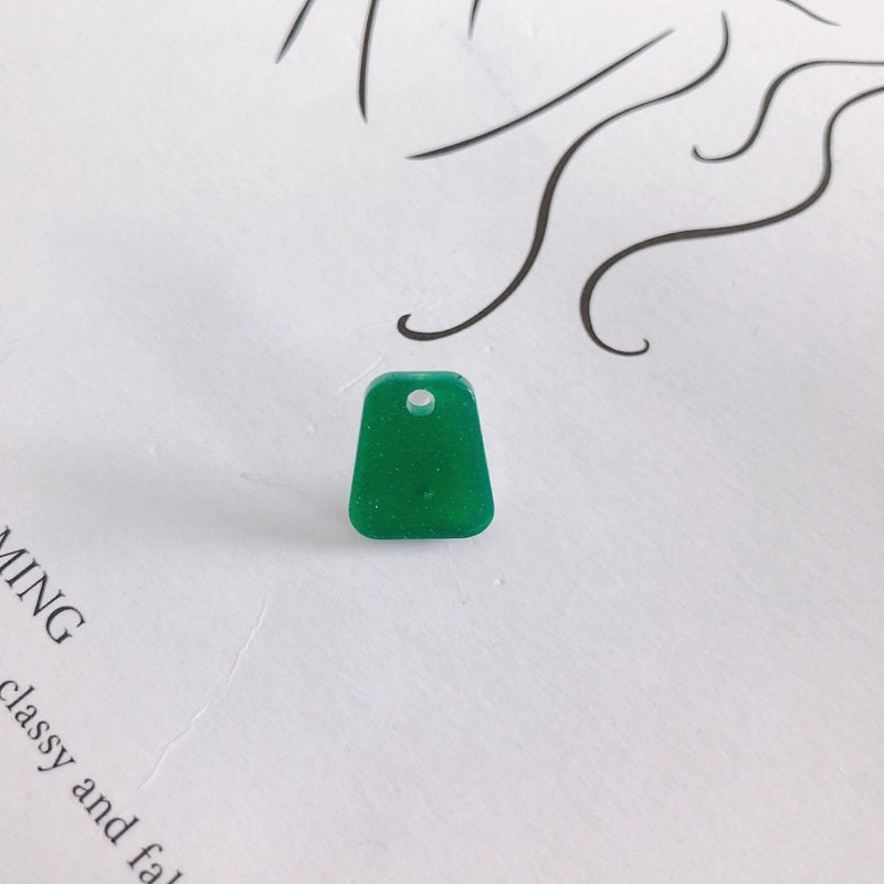 10PCS Trapezoid Acrylic Earring Findings, 7 Colors You Choose, S925 Silver Ear Stick, Nickel Free, Earring Finding MY004