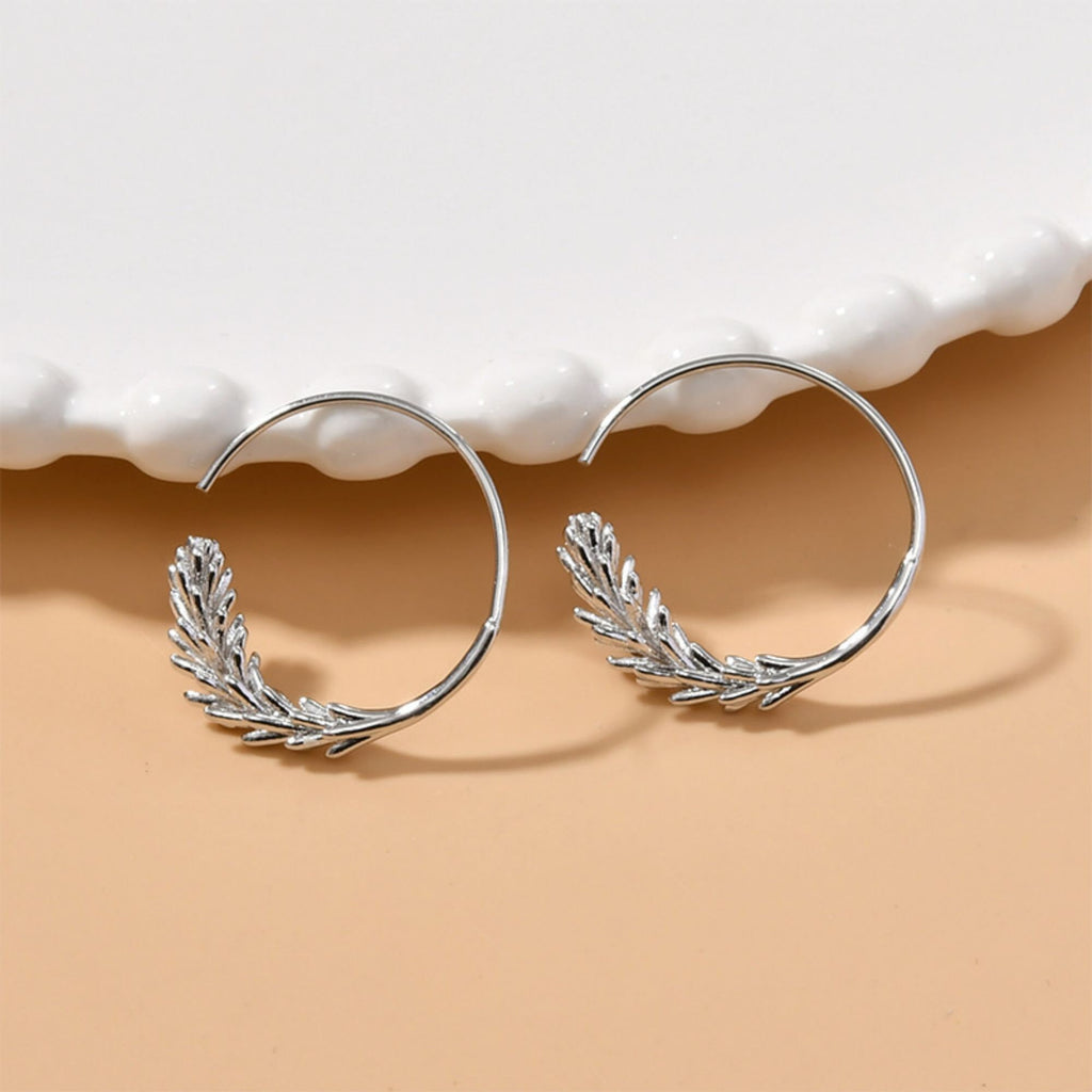 14K Gold Plated Wheat ears  Hoop Earring Finding, Nickel Free Circle Earring Hoops, DIY  Earring Making Findings LL155