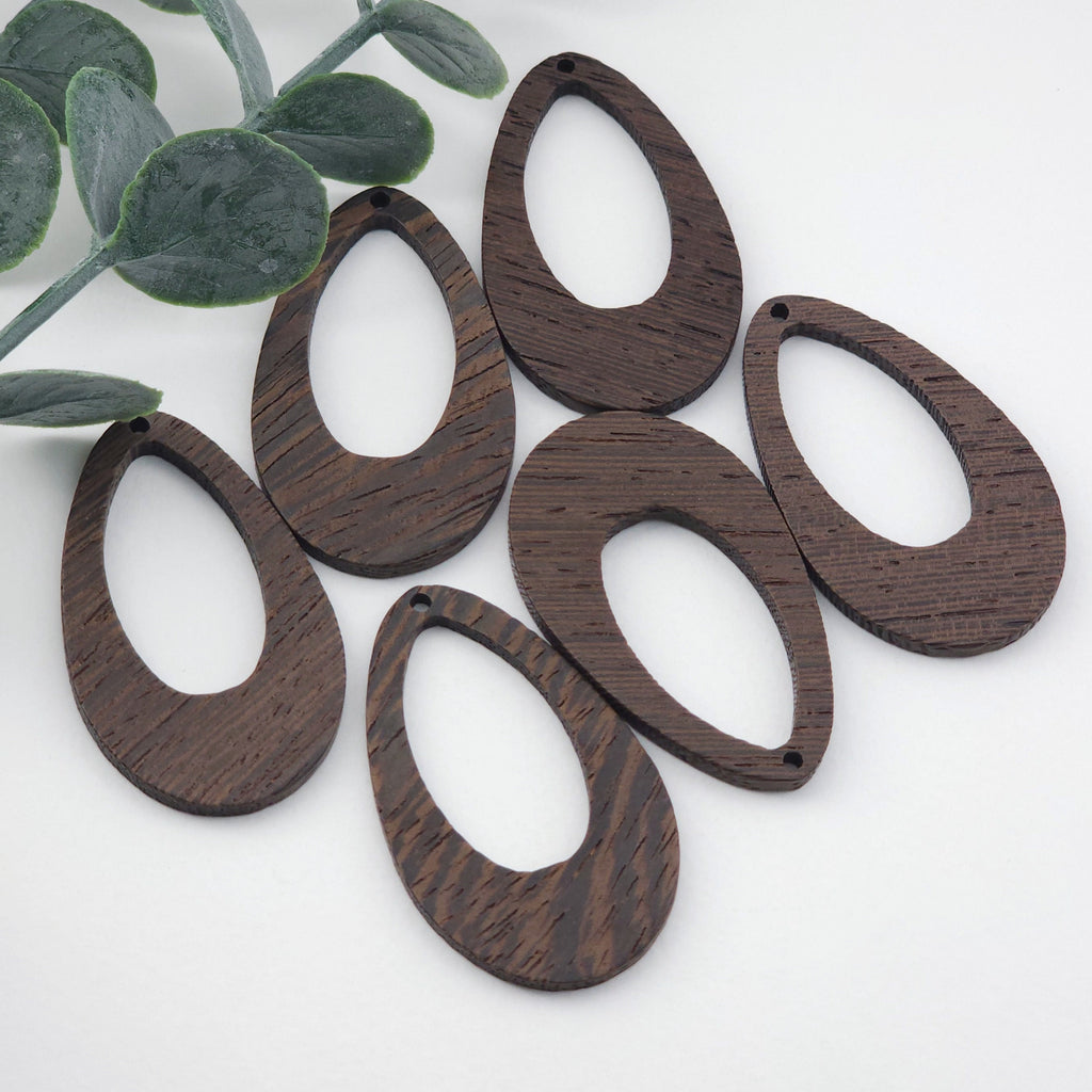 Teardrop Wood Charms, Drop Wooden Pendant, Reclaimed Walnut Wood, Geometric Statement Wood Earrings Diy Ideas JT993