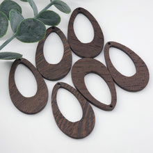 Load image into Gallery viewer, Teardrop Wood Charms, Drop Wooden Pendant, Reclaimed Walnut Wood, Geometric Statement Wood Earrings Diy Ideas JT993
