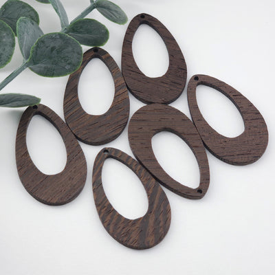 Teardrop Wood Charms, Drop Wooden Pendant, Reclaimed Walnut Wood, Geometric Statement Wood Earrings Diy Ideas JT993