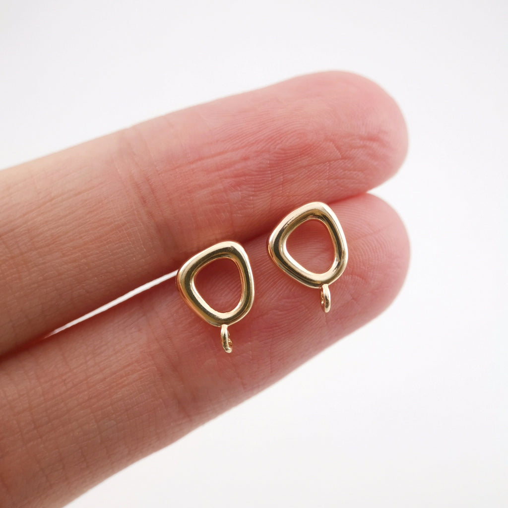 4pcs Irregular Ear Post With Loop, S925 Silver Ear Pin Nickel Free Earrings, Geometric Ear Stud, Hypoallergenic Earring Findings ZX245