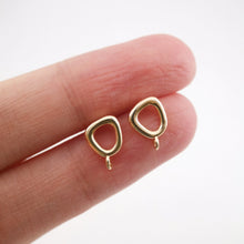 Load image into Gallery viewer, 4pcs Irregular Ear Post With Loop, S925 Silver Ear Pin Nickel Free Earrings, Geometric Ear Stud, Hypoallergenic Earring Findings ZX245