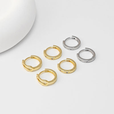 CZ Pave Earring Hoop, Gold Plated Huggie Hoop Earring, Hollow Leverback Earring, DIY Earring  Findings,Handmade Earring Supplies D0509-D0528