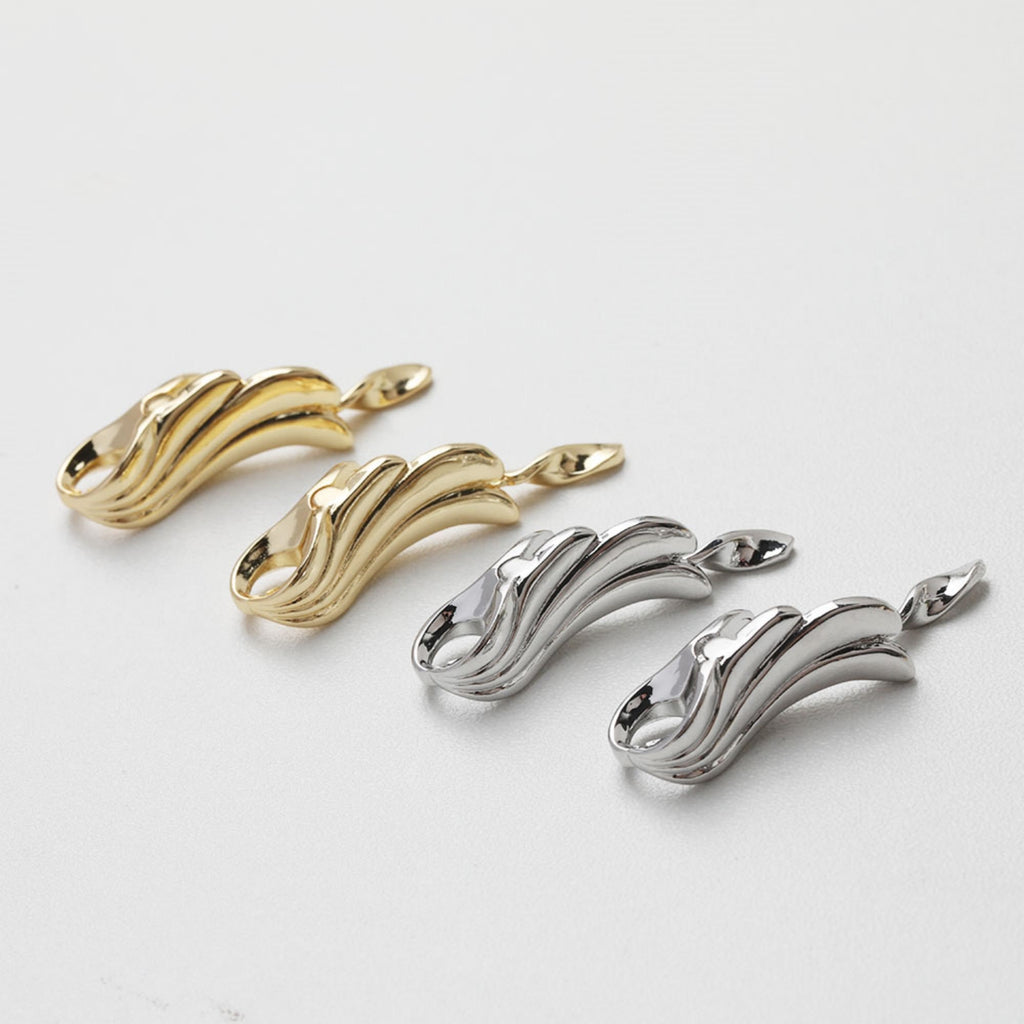 مشبك سوار ذهبي على شكل ريشة، موصل سلسلة وصلات، مطلي بالذهب/الفضة عيار 14 قيراطًا، صنع قلادة، العثور على الموصل GT028