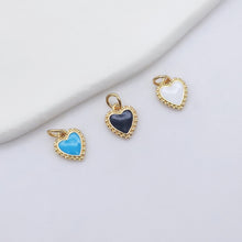 Load image into Gallery viewer, Enamel Heart Charm, 18K Gold Plated Heart Pendant, 10mm, Necklace Bracelet Making Pendant S20596