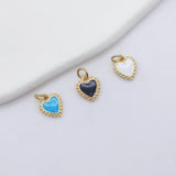 Enamel Heart Charm, 18K Gold Plated Heart Pendant, 10mm, Necklace Bracelet Making Pendant S20596