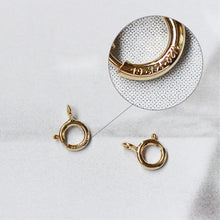 Load image into Gallery viewer, 10PCS- 14K Gold Filled Spring Clasp, 5mm/5.5mm/6mm, Open Spring Clasp, Closed Spring Clasp, Necklace Clasp with Loops B009