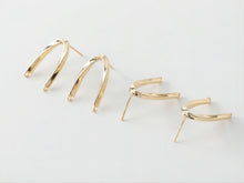 Load image into Gallery viewer, 14K Gold  U Shape Earring Post With 2 Loops, Arch Ear Studs, S925 Silver Ear Pin Nickel Free Earrings, Hypoallergenic Earring Findings G0015