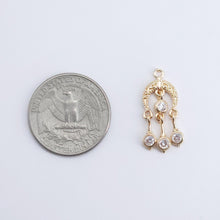Load image into Gallery viewer, CZ Pave Moon and Star Charm, Cubic Zircon Crystal Pendant, CZ Earring Charms,  Real Gold Plated Earring Charms, Jewelry Findings ZR017-F124