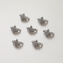 Load image into Gallery viewer, Flower Spacer Beads, Cross Shape Beads, 14K Gold Plated, 3D Beads, Dainty Earring Making Beads, Jewelry Finding JG027