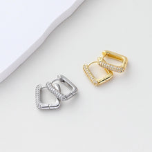 Load image into Gallery viewer, U Shape Earring Hoops, Gold Plated Huggie Hoops Earring, CZ Pave, Ear Hoops, DIY Earring  Finding, Handmade Earring Supplies S1401