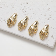 Load image into Gallery viewer, Evil eye Hand Charm, 14K Gold/Silver Plated Eye Pendant, Neckalce Bracelet Making Pendant, Jewelry Supply Finding GZ247