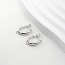 Load image into Gallery viewer, Polished English lock with loop, Gold/Rhodium Plated Earring hoop, Hypoallergenic &amp; Nickel-Free，DIY Handmade Earring Findings Supplies D0087