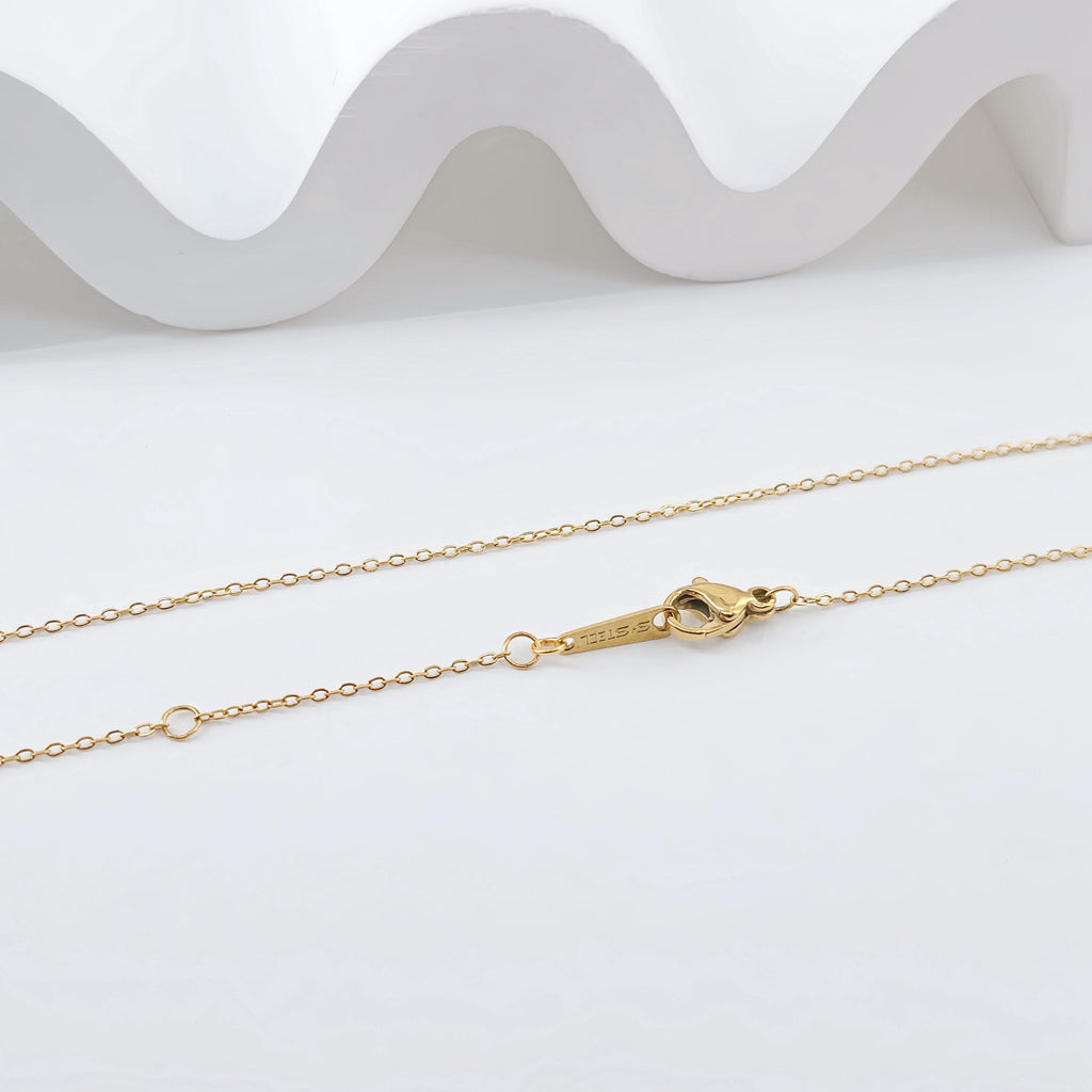 Adjustable 14K Finished Necklace Chain, Oval Cable Necklace, 316L Stainless Steel, Oval Chain, Ready to Wear, 54cm/21 inch, JR004