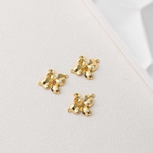Load image into Gallery viewer, Flower Charm, Micro Pave Flower Pendant, Flower Connector,  18K Gold Plated, For Necklace And Earrings Making, Jewelry Findings D0498