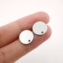 Load image into Gallery viewer, 10pcs 18K Gold Round Post With Loop, Round Stud Earring Nickel Free, 10mm, 12mm, 15mm, Hypoallergenic Earring Findings QR024-ZX7043