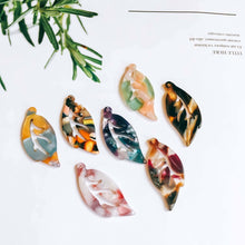 Load image into Gallery viewer, 10PCS Leave Pendant, Acetic Acid, Acetate Leaf Pendant, 10 Colors You Choose, Leaf Charm, Earring Finding MY114
